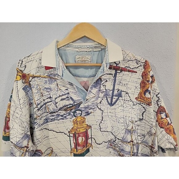 Vintage‎ Mens American Eagle Polo Nautical Cotton Size Large 90's - Picture 3 of 7